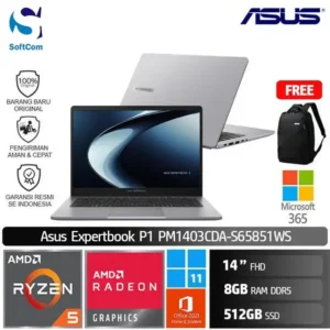 Asus Expertbook P1 PM1403CDA-S65851WS/Ryzen 5-150/8GB/512GB SSD/14" FHD/Win 11 Home+OHM 2021+M365/Misty Grey