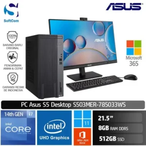 PC Asus S5 Mini Tower S503MER-785033WS/Intel Core i7-14700/8GB/512GB SSD/21.5"/Win 11 Home + M365/ Grey
