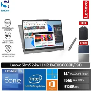 Lenovo IdeaPad 5 2-in-1 14IRH9 88ID 89ID/Intel Core i5-13420H/16GB/512GB SSD/14" WUXGA IPS Touch/Win 11 Home+OHM 2024+M365 [ 83KX0088ID | 83KX0089ID ]