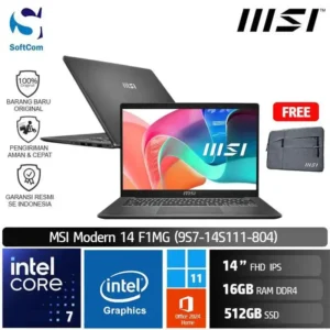 MSI Modern 14 F1MG (9S7-14S111-804) /Intel Core 7 150U/16GB/512GB SSD/14" FHD IPS/Win 11 Home+OHM 2024/Platinum Grey