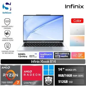 Infinix XBook B14/Ryzen 7-7735HS/8GB-16GB/512GB SSD/14″ WUXGA IPS/Win 11 Home