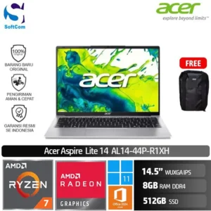 Acer Aspire Lite AL14-44P-R1XH/Ryzen 7-7730U/8GB/512GB SSD/14.5" WUXGA IPS/Win 11 Home+OHM 2024+M365/Silver
