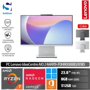PC Lenovo IdeaCentre AIO 24ARR9 8BID 89ID/AMD Ryzen 7-7735HS/8GB/512GB SSD/23.8" FHD IPS/Win 11 Home+OHM 2024+M365 [F0HR008BID | F0HR0089ID]