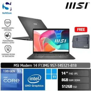 MSI Modern 14 F13MG (9S7-14S121-818)/Core i3-1315U/8GB/512GB SSD/14" FHD IPS/Win 11 Home/Platinum Gray