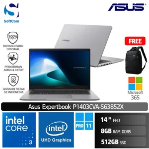 Asus Expertbook P1 P1403CVA-S63852X/Intel Core 3-100U/8GB/512GB SSD/14" FHD/Win 11 Pro/Misty Grey