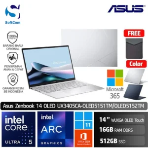 Asus Zenbook 14 UX3405CA OLED7351TM OLED7352TM/Ultra 7-255H/32GB/512GB SSD/14" WUXGA Touch/Win 11 Home+OHM 2024+M365 [UX3405CA-OLED7351TM | UX3405CA-OLED7352TM]