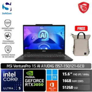 MSI VenturePro 15 AI A1UDXG 9S7-15Q121-023/Intel Core Ultra 5-125H/16GB/512GB SSD/GeForce RTX 3050 6GB/15.6" FHD IPS/Win 11 Home + OHM 2024 + M365/Solid Gray