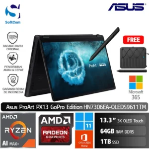 Asus ProArt GoPro Edition PX13 HN7306EA-OLEDS9611TM/Ryzen AI Max+ 395/64GB/1TB SSD/13.3" 3K OLED Touch/Win 11 Home+OHM 2024+M365/Nano Black