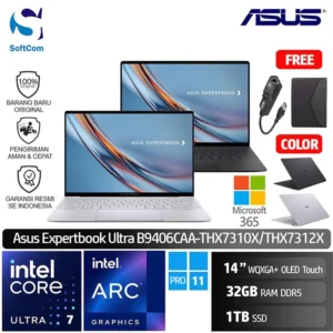 Asus Expertbook Ultra B9406CAA-THX7310X THX7312X/Intel Core Ultra X7-358H/32GB/1TB SSD /14" WQXGA+ OLED Touch/Win 11 Home+OHM 2024+ M365 [B9406CAA-THX7312WS | B9406CAA-THX7313WS]