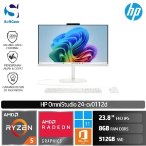 PC HP OmniStudio 24-cv0112d/Ryzen 5-40/8GB/512GB SSD/23.8" FHD IPS/Win 11 Home+ OHM 2024 + M365/White