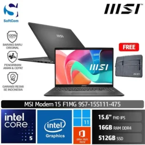 MSI Modern 15 F1MG (9S7-15S111-475) /Intel Core 5-120U/16GB/512GB SSD/15.6" FHD IPS/Win 11 Home+OHM 2024/Platinum Grey
